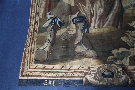 An early 17th century Flemish verdure tapestry, 11ft 3in. x 6ft